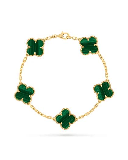 FIVE-MOTIF GREEN CLOVER BRACELET