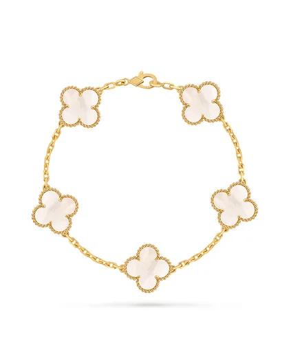 FIVE-MOTIF MOTHER-OF-PEARL CLOVER BRACELET